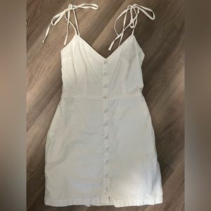 Abercrombie and Fitch tie shoulder white linen dress XS